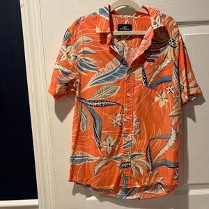 O'Neill Orange and Blue Floral Boys Shirt